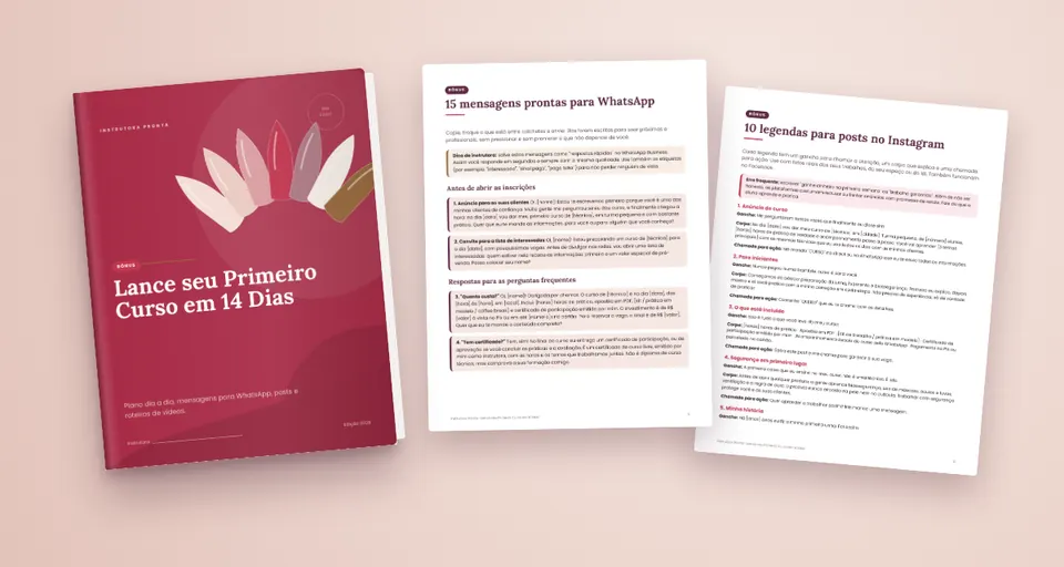 Bônus Lance seu Primeiro Curso em 14 Dias