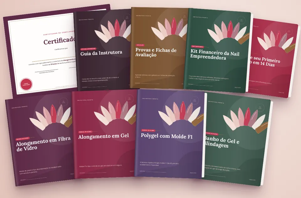 Kit Instrutora Pronta: manuais, guia, provas, kit financeiro, bônus e certificados